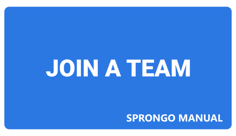 Sprongo Manual – Join A Team