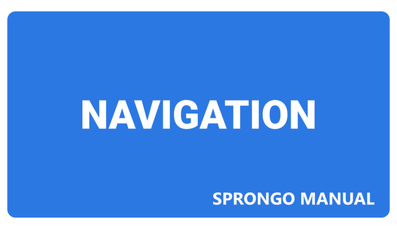 Sprongo Manual – Navigation