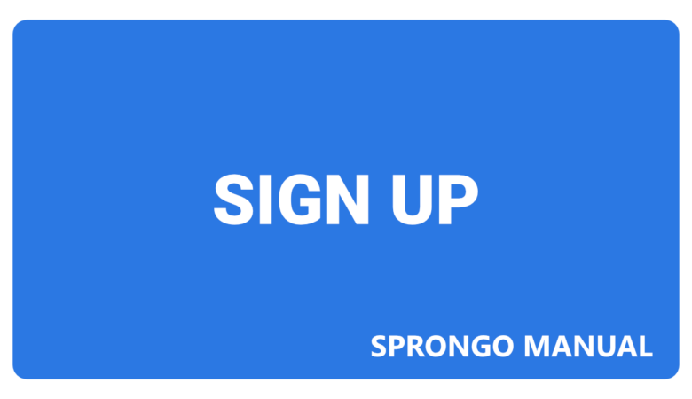 Sprongo Manual – Sign Up